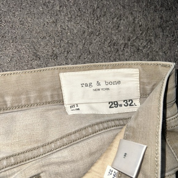 Rag & Bone Jeans Mens 29x32 Brown Khaki Fit 2 Slim Button Fly Denim Pants - Picture 3 of 9